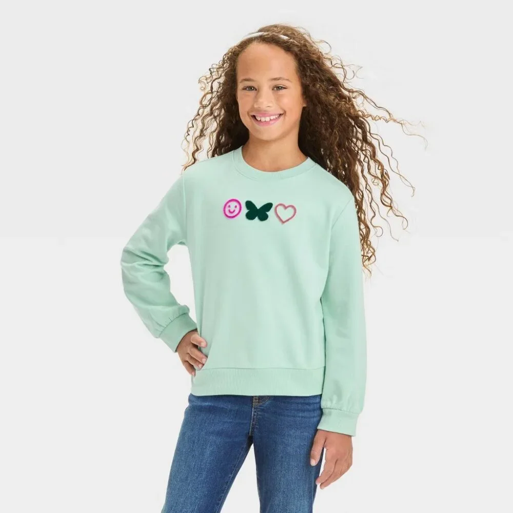 Cat & Jack | Shirts & Tops | New Girls Cat Jack French Terry Icons